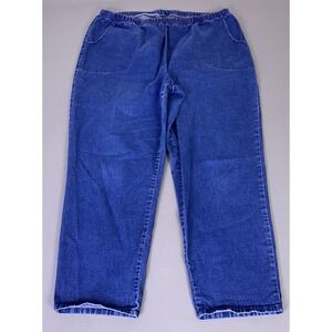 Faded Glory Pull On Jeans Womens Plus 22/24 PET Blue Elastic Stretch Waist Denim